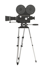 Obraz premium Retro film camera isolated on transparent background. 3D illustration