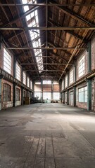 Empty industrial hall interior