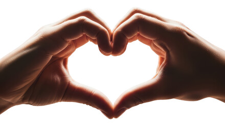 Fototapeta premium Hands forming a heart shape isolated on transparent background