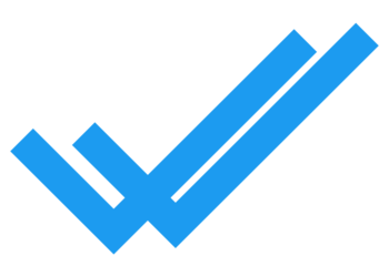 Blue stylized double check mark icon, PNG with transparent background, sharp flat tick symbol for verification, digital confirmation, or UI status feedback