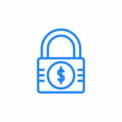 locked money icon sign vector