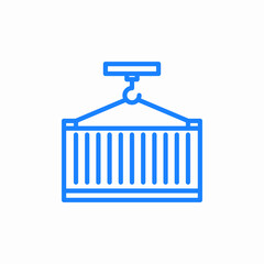 sea freight container lift icon sign vector