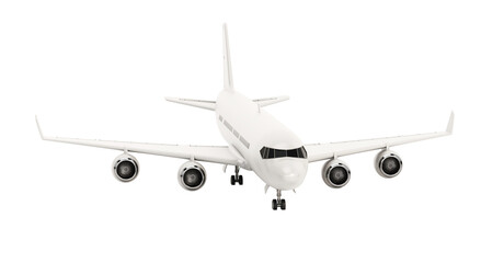 Airplane isolated on transparent background. 3D illustration