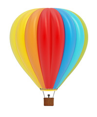 Fototapeta premium Hot air balloon isolated on transparent background. 3D illustration