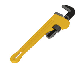 Adjustable wrench isolated on transparent background. 3D illustration