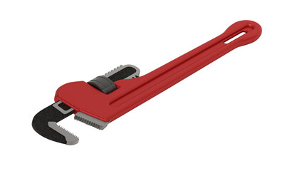 Adjustable wrench isolated on transparent background. 3D illustration