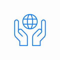 Fototapeta premium global care environmental protection international cooperation responsibility planet icon sign vector
