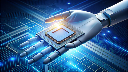 Futuristic blue technology background with a digital network, data, and connection lines for business communication