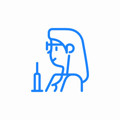 woman vaccination icon sign vector