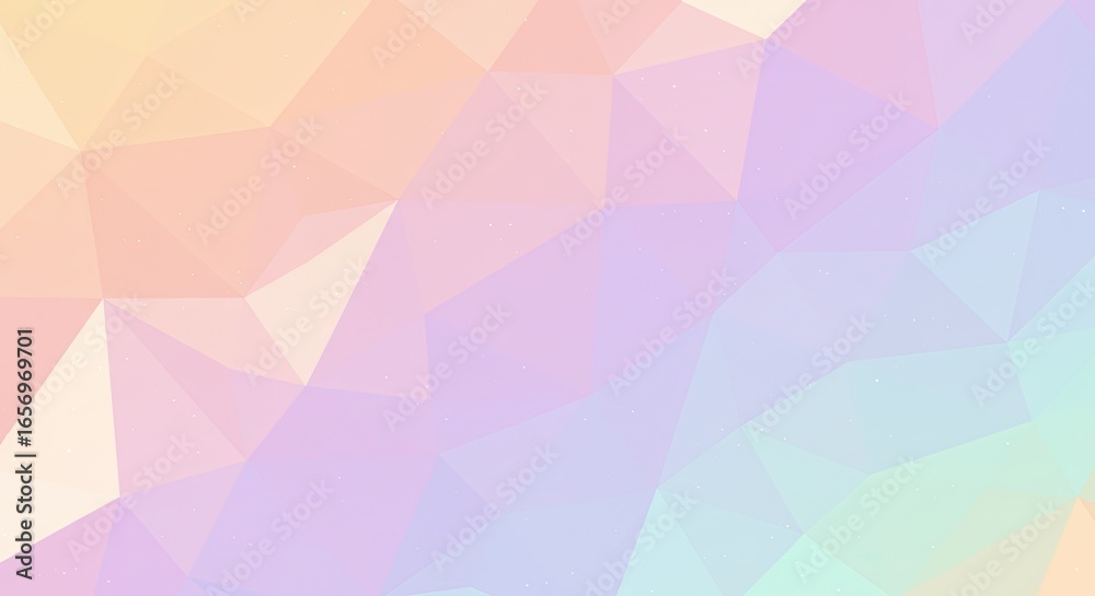 Wall mural pastel polygon dreamscape: geometric abstract with soft gradient and subtle sparkle
