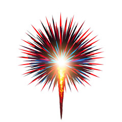 Photo of firework explosion isolated on transparent background