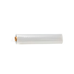 Photo of single roll of clear plastic wrap isolated on transparent background