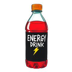 Photo of energy drink bottle isolated on transparent background