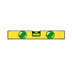 Photo of yellow level tool isolated on transparent background