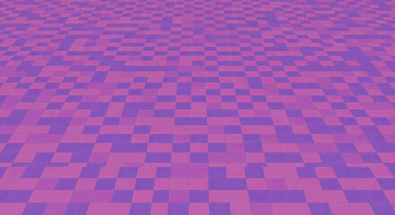 Perspective View of Pink and Purple Checkerboard Patterned Floor Tiles