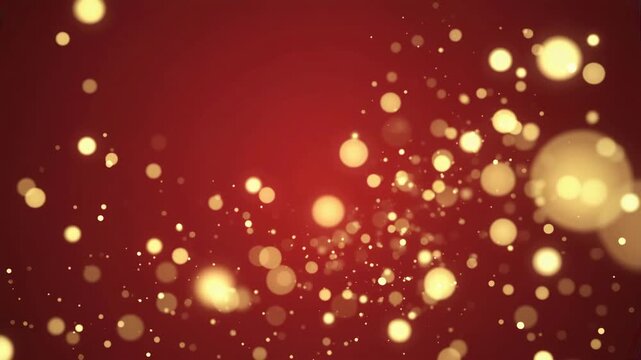 Roter festlicher Weihnachtshintergrund mit goldenem Bokeh und Lichteffekten &ndash; stimmungsvolle Animation f&uuml;r Weihnachten
