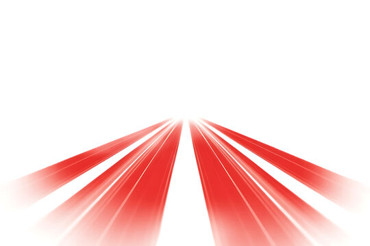 Red light beams radiating from a central point against a White background with gradient effect on transparent background
