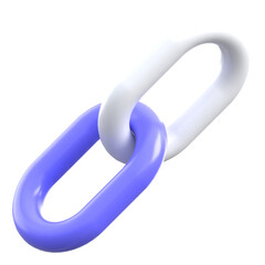 3D render of link connection icon isolated
