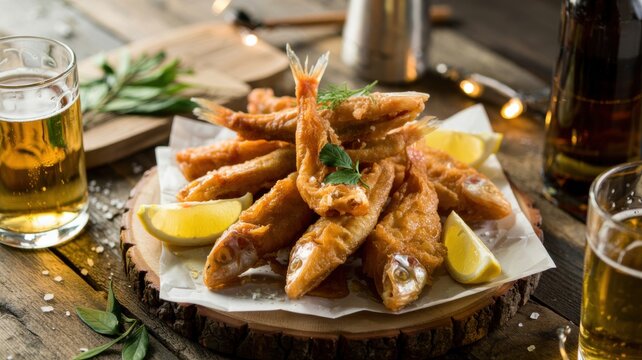 The national dish of the Argentine cuisine. Cornalitos - deep-fried fish.