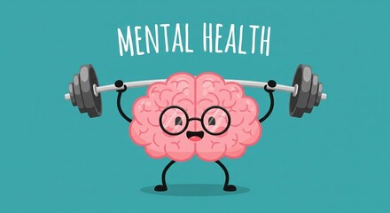 Mental health and strong brain concept

