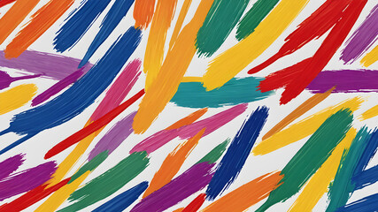 Set of colorful brush strokes, lines, hand painted design elements. Textures, backgrounds for text. Rough grunge edges.