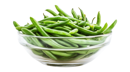 Fresh Green Beans in Glass Bowl Healthy Food Concept