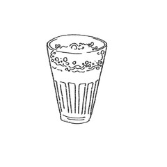 Glass of tea India teashop chai clear background 