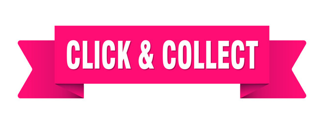 click & collect ribbon isolated on transparent background. click & collect ribbon