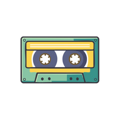 Obraz premium Vintage Cassette Tape Illustration in Retro Style Reflecting Musical Nostalgia