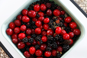 Mixed wild fruit blackberry and dogwood