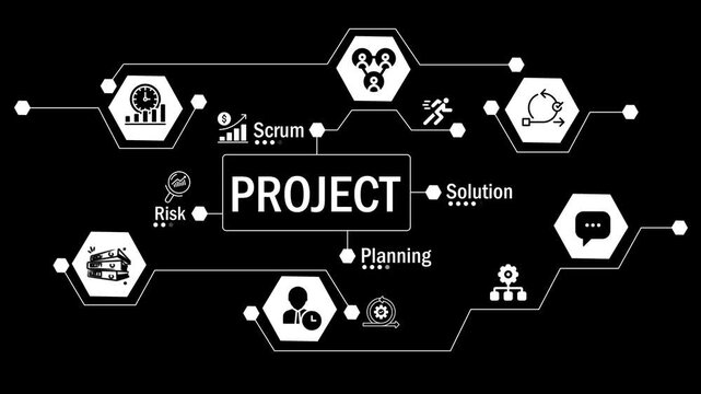 project management principles, highlighting the importance of planning, risk assessment, teamwork, and strategic solutions for successful project outcomes.