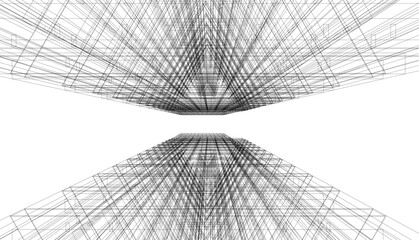 Abstract architecture vector 3d rendering