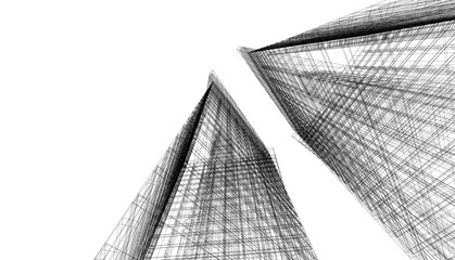 abstract architecture vector 3d rendering