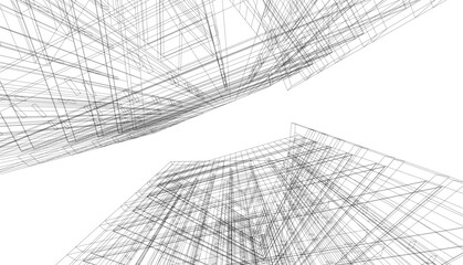 abstract architecture vector 3d rendering