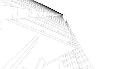 abstract architecture vector 3d rendering