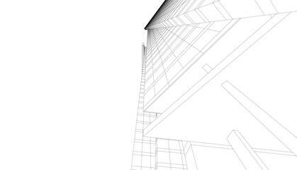 abstract architecture vector 3d rendering