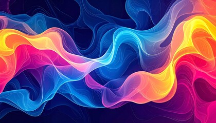 Fototapeta premium Abstract design featuring vibrant, flowing lines of color that create a dynamic and energetic visual experience.