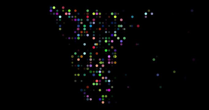 Namibia creative map outline in moving particles