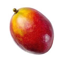 Vibrant and Juicy Mango: A close-up of a ripe mango showcasing its smooth skin and rich color gradients of red yellow and green