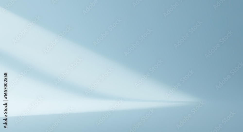 Wall mural serene light rays: abstract blue gradient background with subtle shadow play