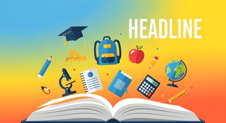 Education and Learning Concept with School Supplies