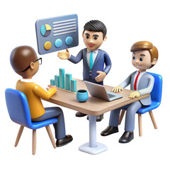 Obraz premium 3d business meeting with data presentation