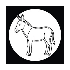 Obraz premium Simple outline a donkey standing animal mammal