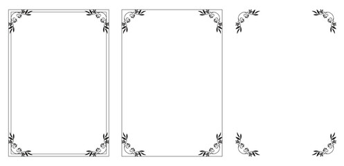 Corner frame, Set of vintage frames, Set of ornametal corners. Decorative frame set. Vector vintage frames on white background