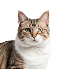 Fototapeta premium Beautiful Domestic Cat with Striking Eyes and Soft Fur Texture