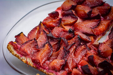 Homemade German Plum Cake Isolated