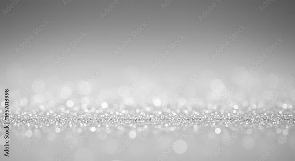 Wall mural silver glitter sparkle: abstract bokeh background with gradient, elegant and luxurious texture