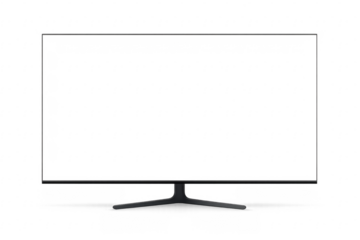 Realistic TV screen mockup with transparent background showing modern device