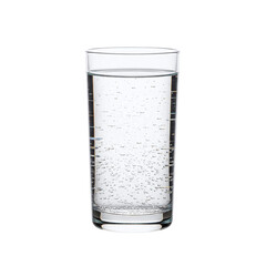 Glass of fresh sparkling water with bubbles