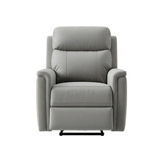 Comfortable grey leather recliner armchair for home